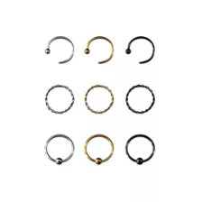 Multi-Pack Assorted Style Nose Rings 9 Pack - 20 Gauge at Spencer's