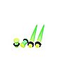 Multi-Pack Neon Ombre Green and Yellow Tapers and Plugs - 2 Pair