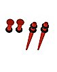 Multi-Pack Matte Red Acrylic Tapers and Plugs 2 Pair - 6 Gauge