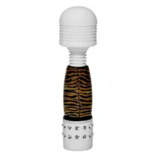 Mini Waterproof Diamond Wand Massager Orange Tiger Stripes - 4 Inch at Spencer's