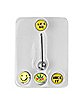 Lick It Suck It Smile Barbell with Extra Balls - 14 Gauge