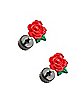 Red Rose Fake Plugs - 18 Gauge