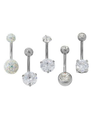 3 Pack Belly Button Rings Belly Rings 16mm Plus Size Long Shaft