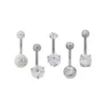 Multi-Pack CZ Ball Belly Rings 5 Pack – 14 Gauge at Spencer's