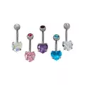 Multi-Pack CZ Heart Belly Rings 5 Pack – 14 Gauge at Spencer's