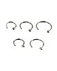Multi-Pack Silvertone CZ Hoop Earrings