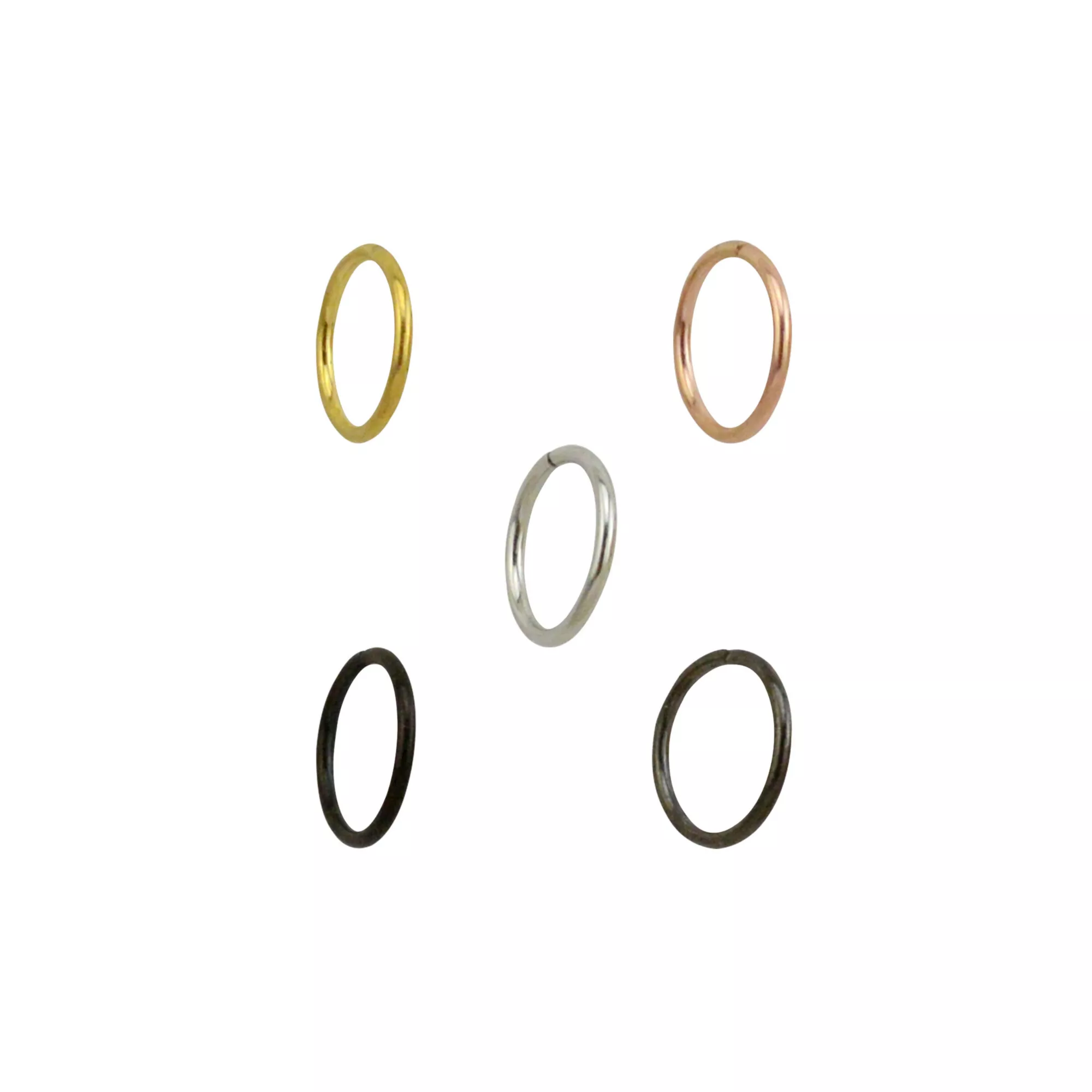 Multi-Pack Multi-Color Hoop Nose Rings 5 Pack - 20 Gauge at Spencer's