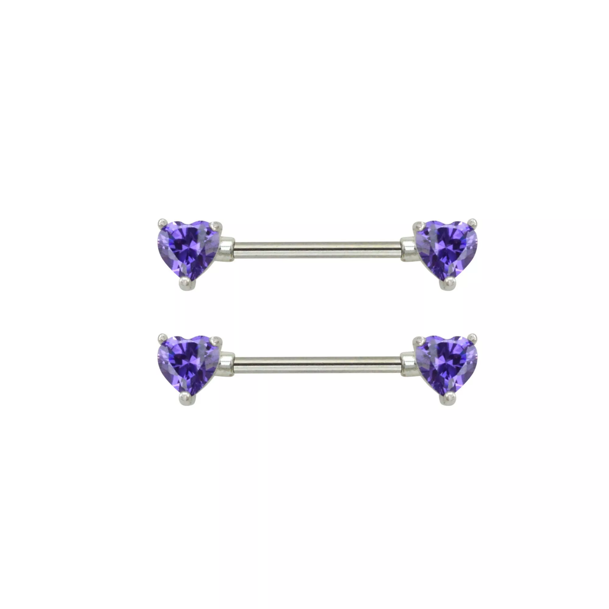 CZ Purple Heart Barbells - 14 Gauge at Spencer's