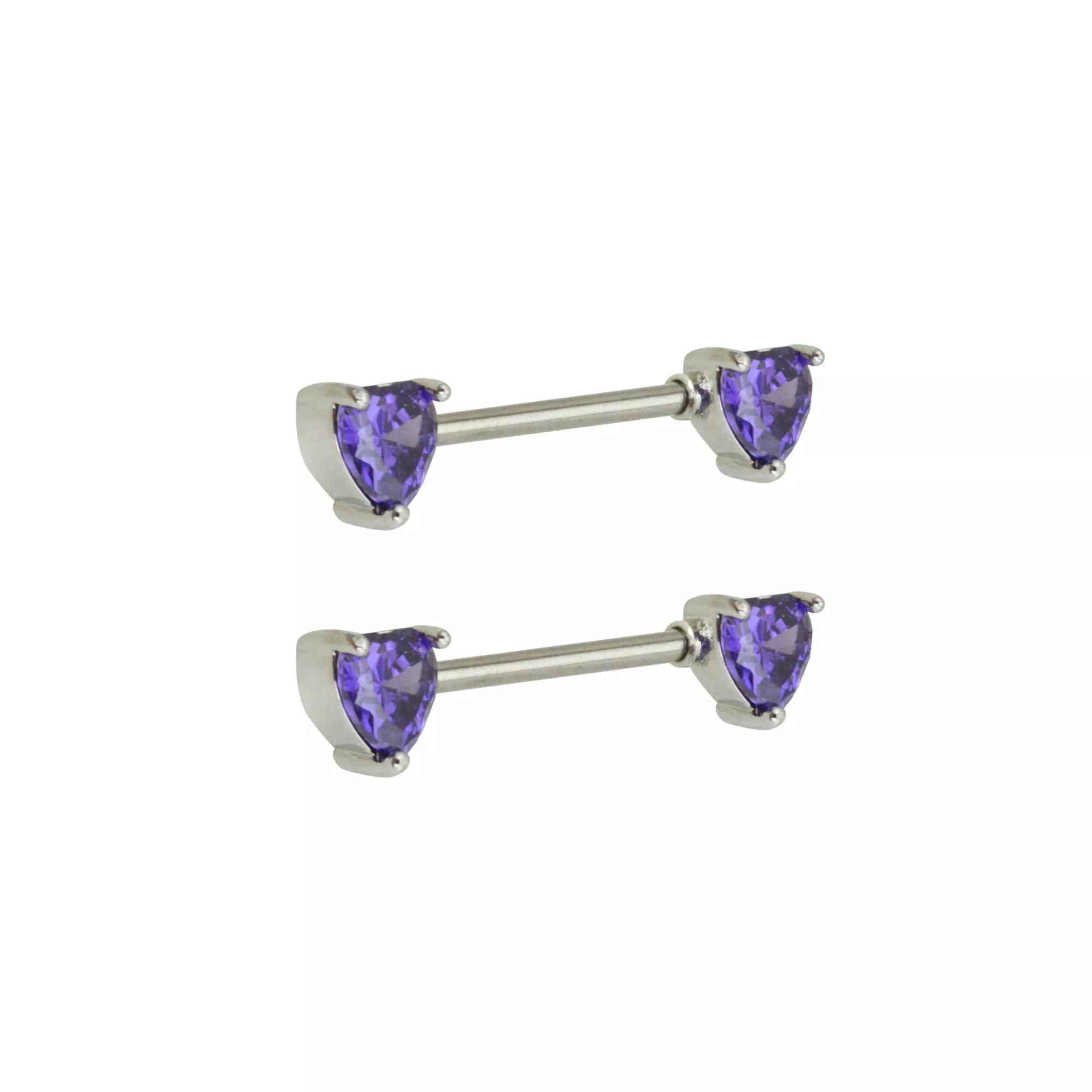 CZ Purple Heart Barbells - 14 Gauge at Spencer's