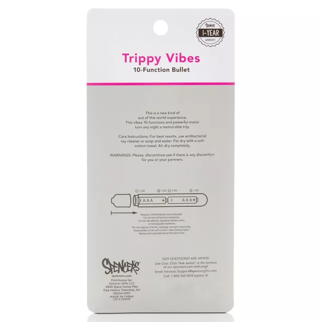 Trippy Vibes 10-Function Waterproof Bullet Vibrator 5 Inch - Sexology at Spencer's