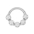 CZ Five Star Hinged Hoop Nose Ring - 16 Gauge at Spencer's