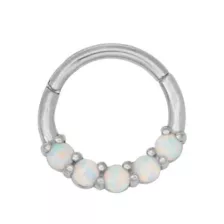 Opal Effect Hinged Hoop Nose Ring at Spencer's