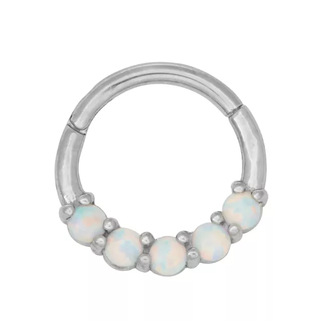Opal Effect Hinged Hoop Nose Ring at Spencer's