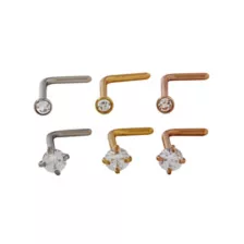 Multi-Pack CZ L-Bend and Screw Nose Rings 12 Pack at Spencer's