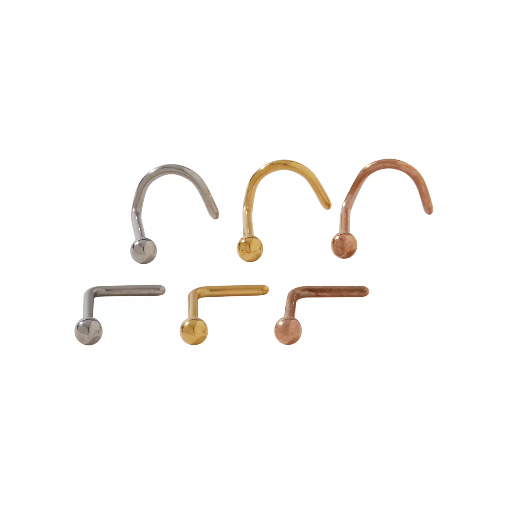 Multi-Pack CZ L-Bend and Screw Nose Rings 12 Pack at Spencer's