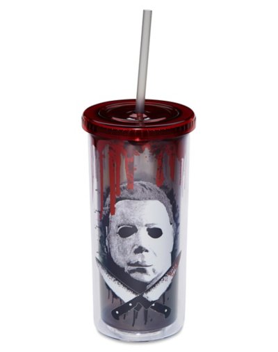 Michael Myers Mask Cup with Straw oz.  Halloween