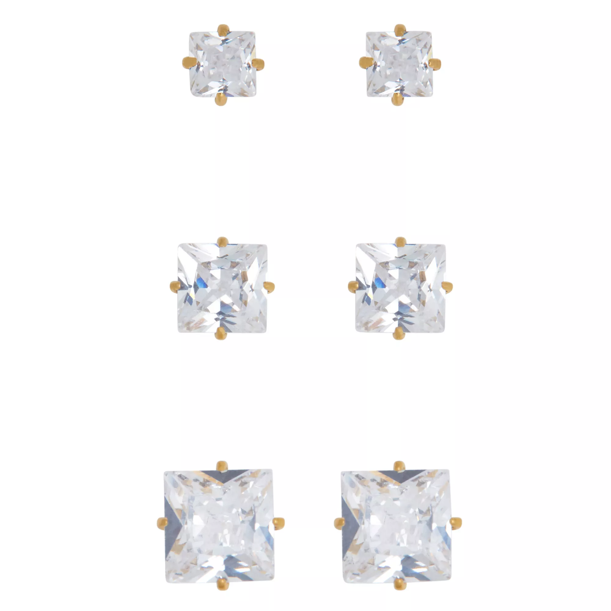 Multi-Pack Clear CZ Stud Earring 3 Pack – 20 Gauge at Spencer's