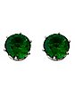 Green CZ Stud Earrings – 20 Gauge