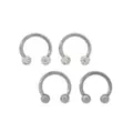 Multi-Pack CZ Horseshoe Rings 4 Pack – 16 Gauge at Spencer's