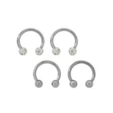 Multi-Pack CZ Horseshoe Rings 4 Pack – 16 Gauge at Spencer's