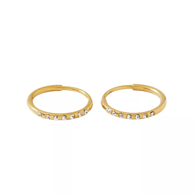 Goldtone CZ Hinge Hoops at Spencer's