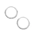 Silvertone CZ Hinge Hoops at Spencer's