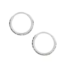 Silvertone CZ Hinge Hoops at Spencer's