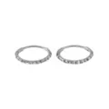 Silvertone CZ Hinge Hoops at Spencer's