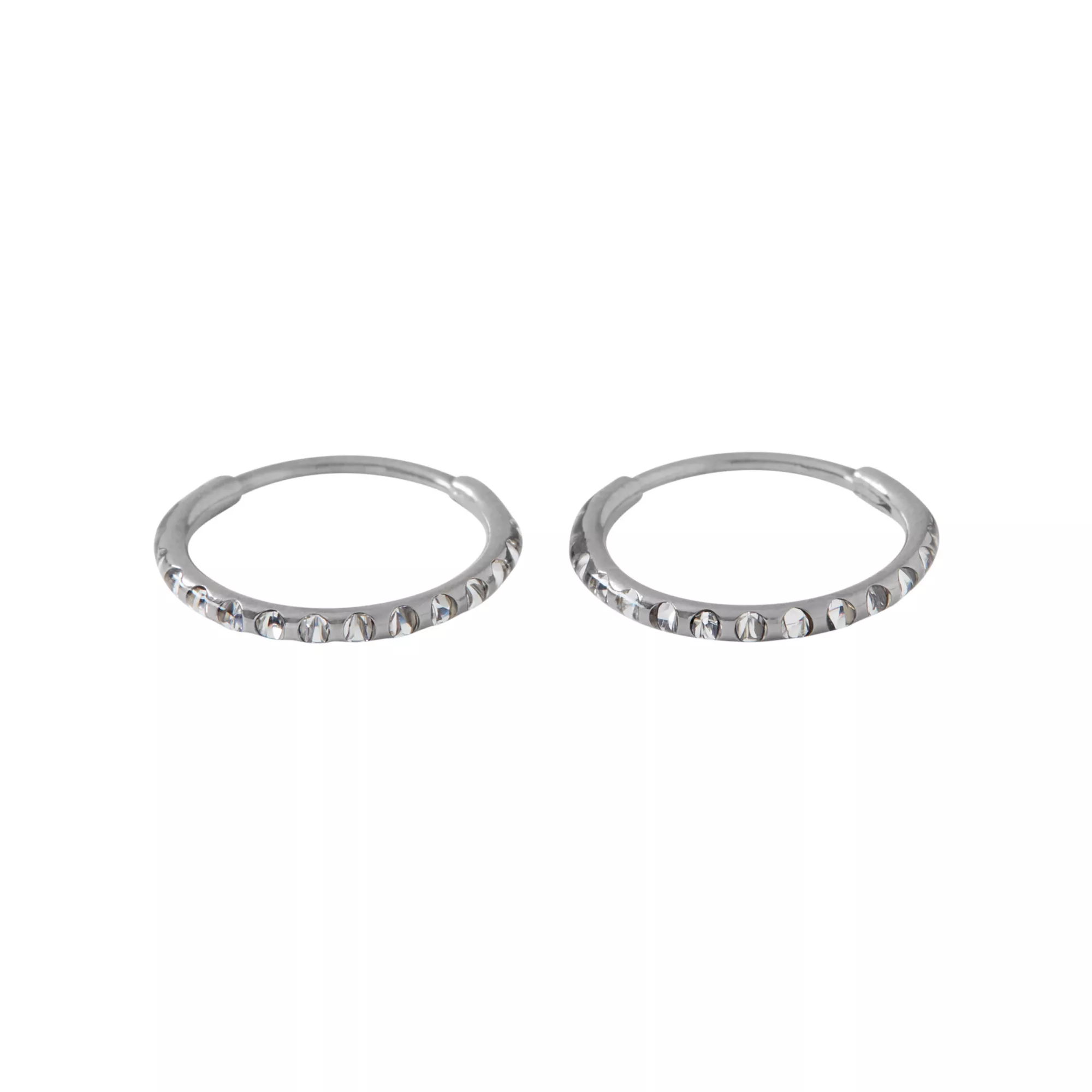 Silvertone CZ Hinge Hoops at Spencer's