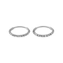 Silvertone CZ Hinge Hoops at Spencer's