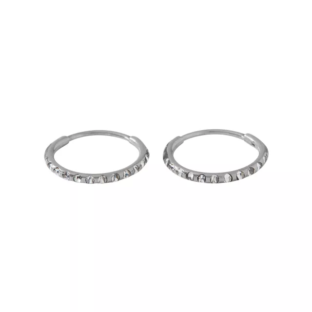 Silvertone CZ Hinge Hoops at Spencer's