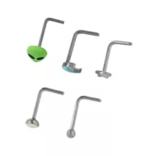 Multi-Pack Alien L-Bend Nose Rings 5 Pack – 20 Gauge at Spencer's