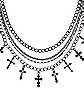 Multi-Ring Cross Choker Necklace