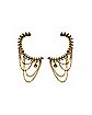 Goldtone Laurel Wreath Chain Ear Cuffs