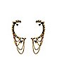 Goldtone Laurel Wreath Chain Ear Cuffs
