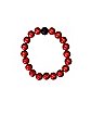 Black and Red Marbled Long Distance Beaded Bracelets - 2 Pack