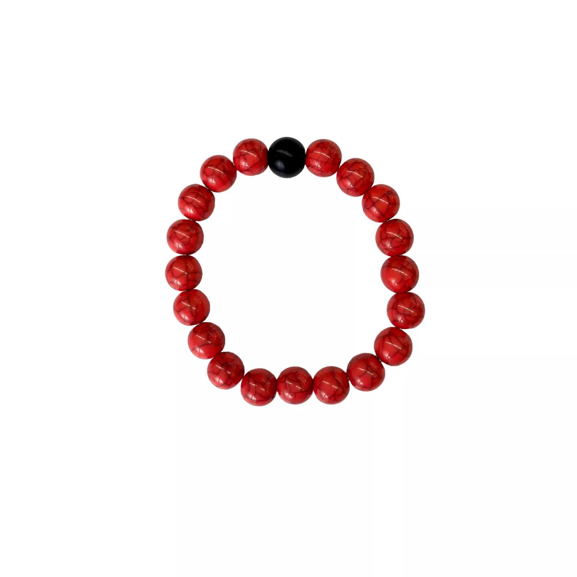 Black and Red Marble Long Distance Bracelets - 2 Pack at Spencer's