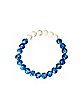 Blue and White Lava Bead Bracelet