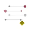 Multi-Pack Pink CZ Baby on Board Barbells 4 Pack – 14 Gauge at Spencer's