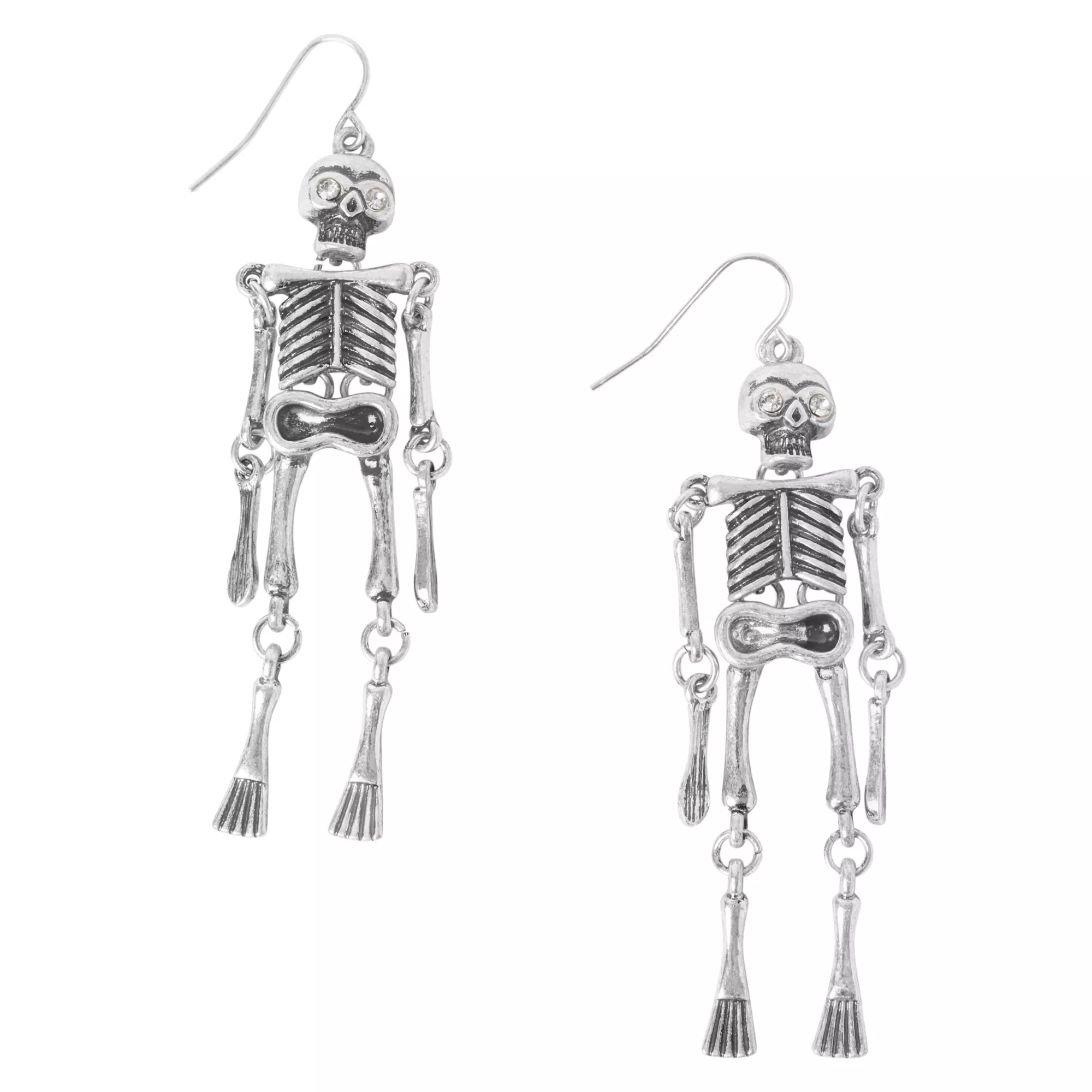 Silvertone Skeleton Dangle Earrings at Spencer's