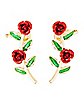 Red Double Roses Ear Cuff