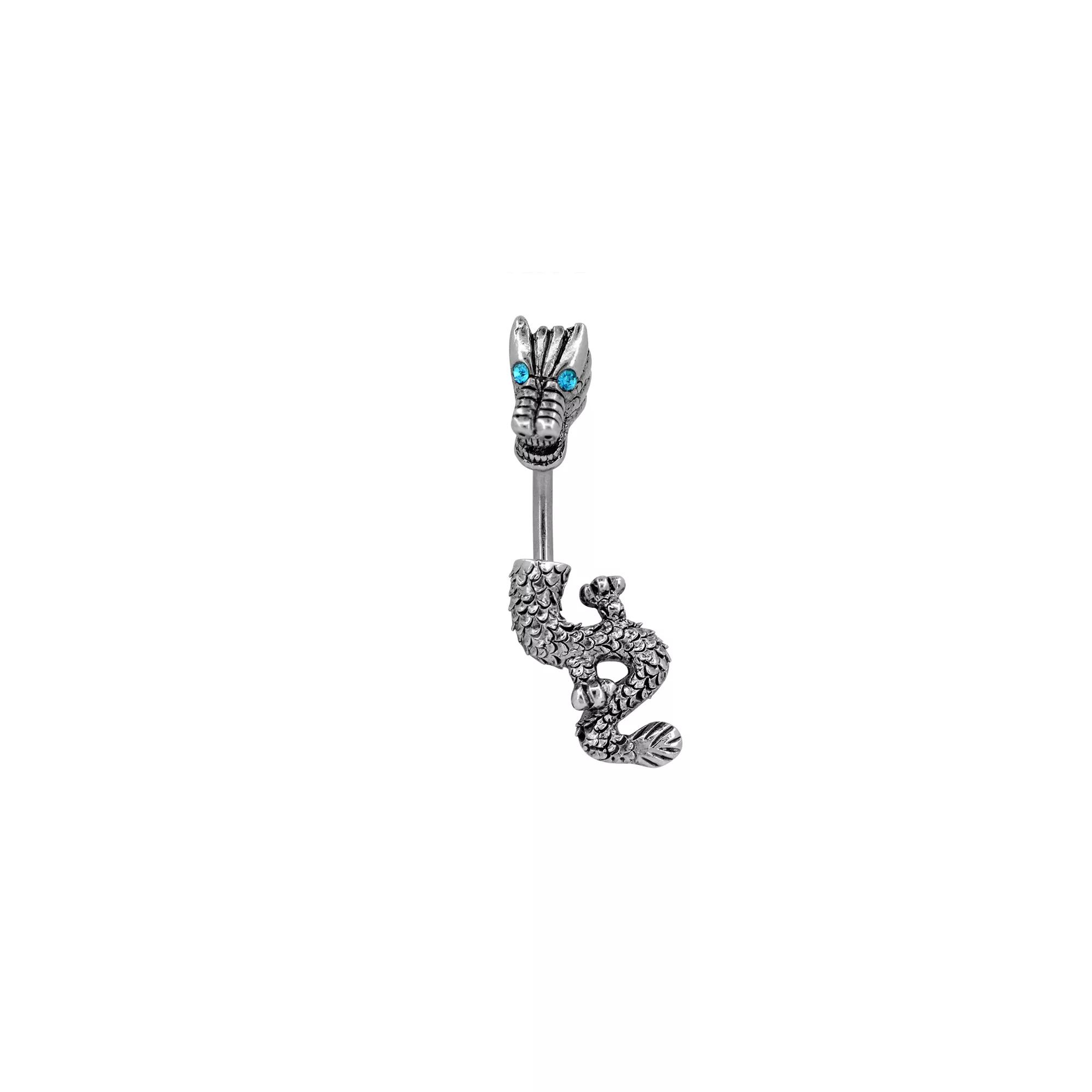 Silvertone Dragon Belly Ring - 14 Gauge at Spencer's