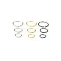 Multi-Pack Goldtone Silvertone Black Hoop Nose Rings 9 Pack - 20 Gauge at Spencer's