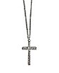 Silvertone Cross Curb Chain Necklace