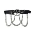 3 Chain Pentagram Collar Choker Necklace at Spencer's