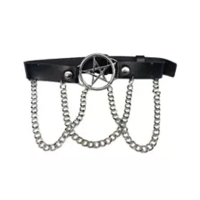 3 Chain Pentagram Collar Choker Necklace at Spencer's