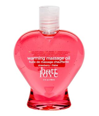 Strawberry Flavored Warming Massage Oil 4 oz. - Hott Love