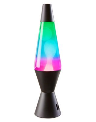 Green Blue Purple and White USB Lava Lamp - 14.5 Inch