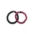 Black and Pink Long Distance Beaded Bracelets – 2 Pack at Spencer's