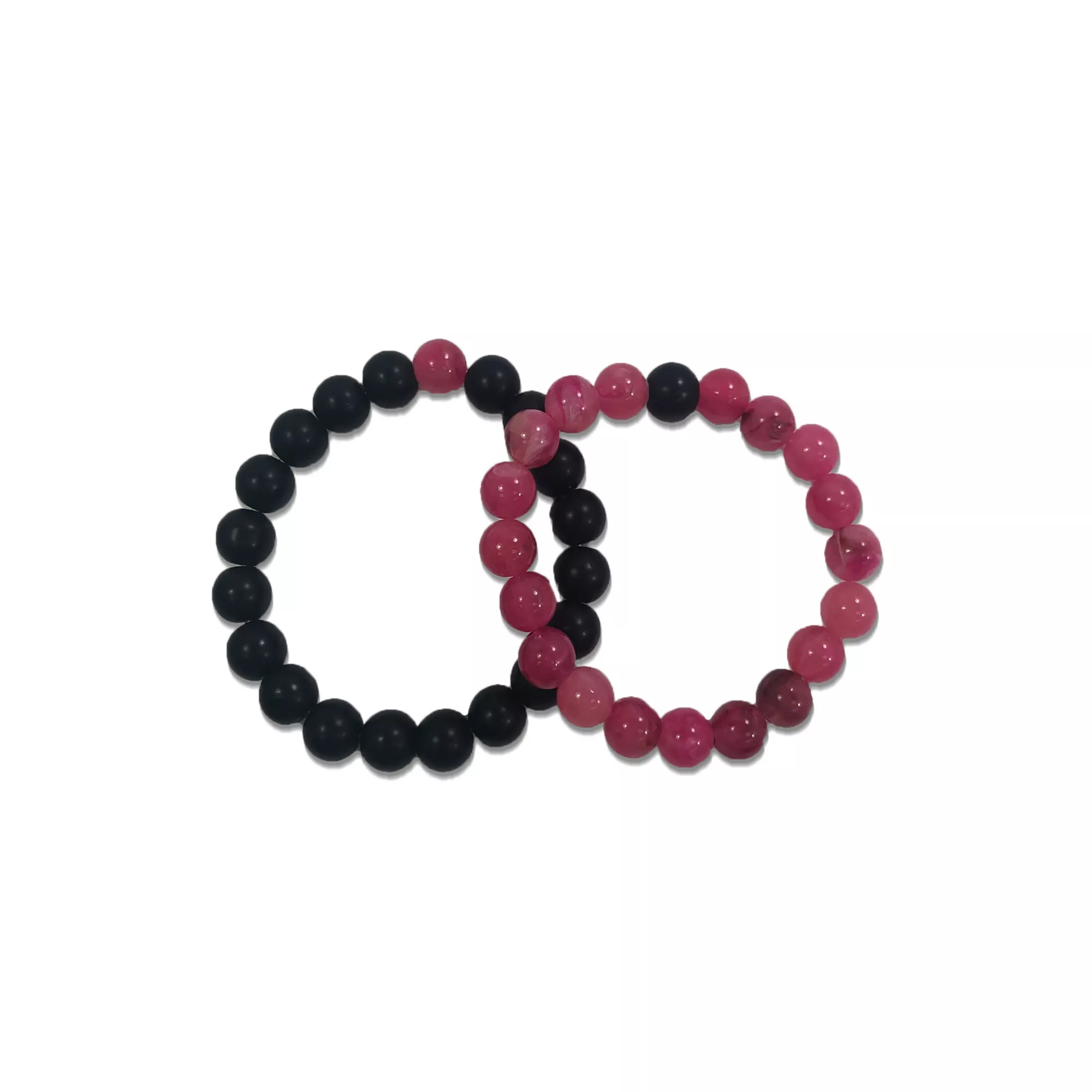 Black and Pink Long Distance Bracelets – 2 Pack at Spencer's
